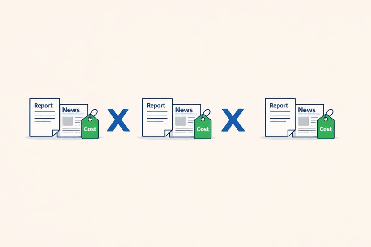 Comparison showing individual costs for publishing multiple LLCs separately