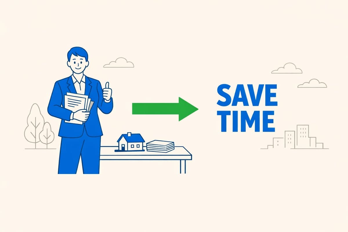 Business owner with real estate documents and options to save time on LLC publication