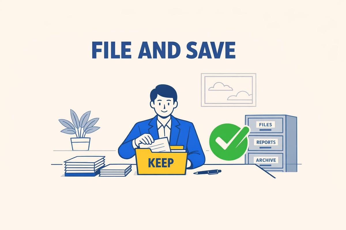 LLC owner organizing tax records including publication invoices and affidavits