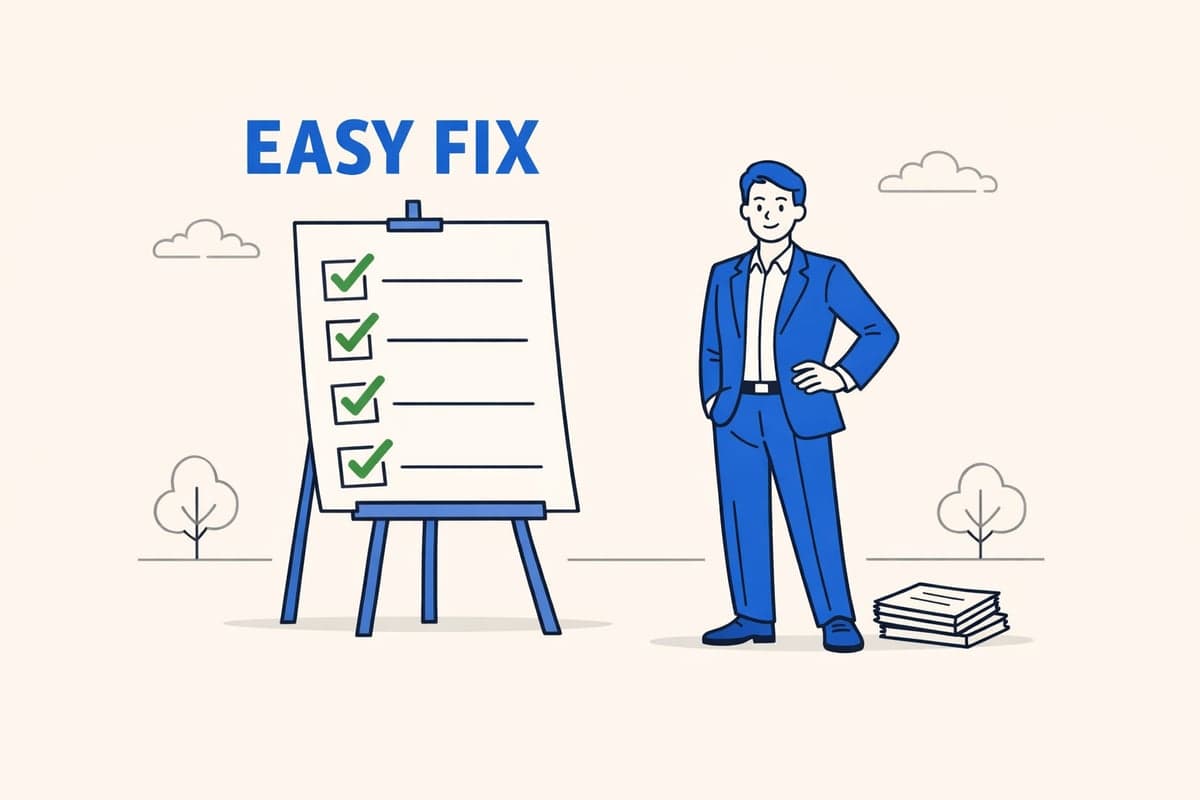 Pasos para corregir un plazo perdido de publicación de LLC en Nueva York — persona de negocios segura con lista de verificación completada