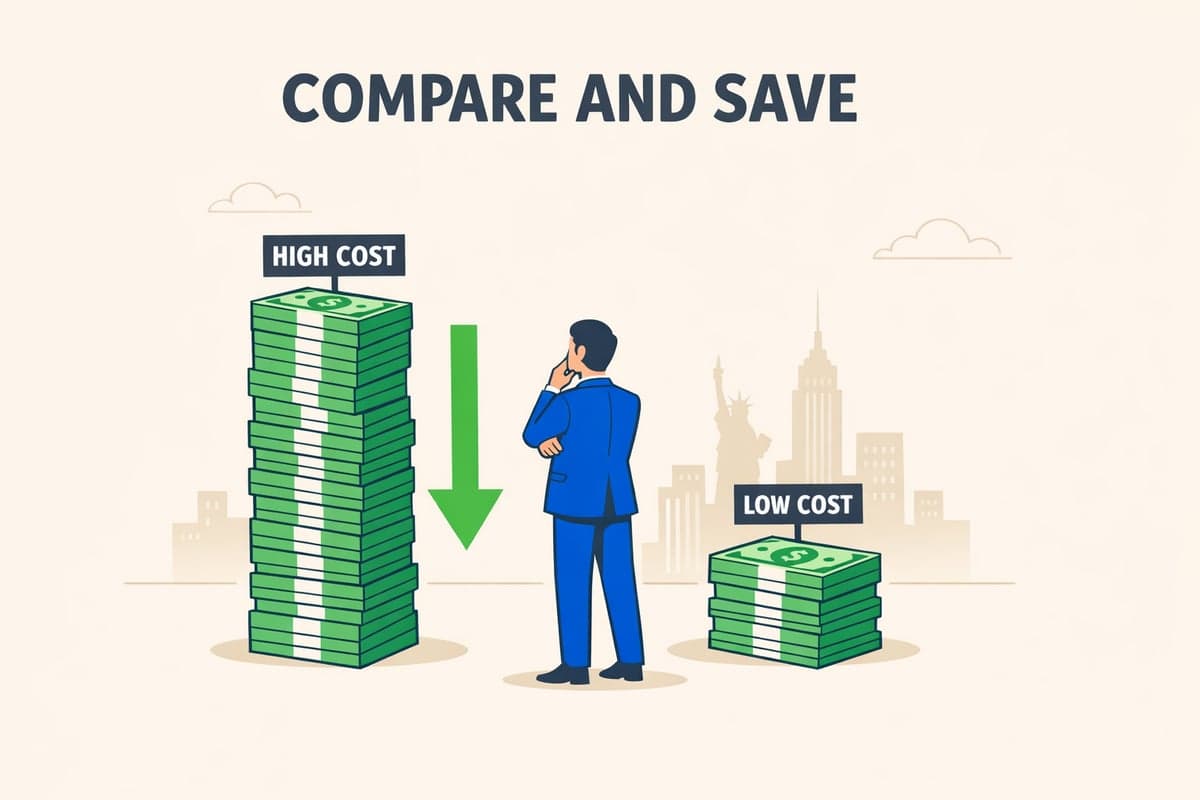 Illustration comparing high and low LLC publication costs across NYC boroughs
