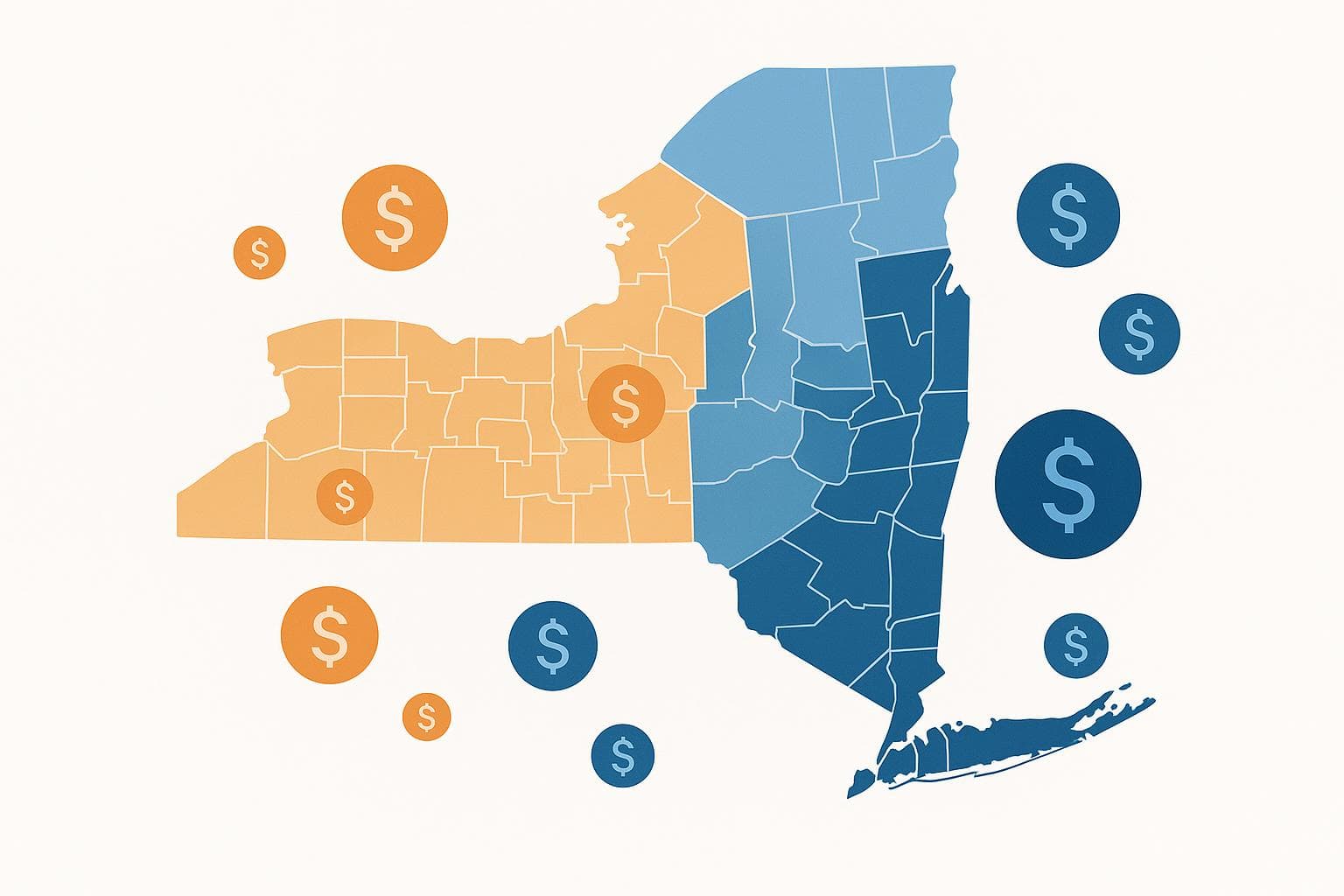Cost impact of county clerk newspaper designations across NY counties